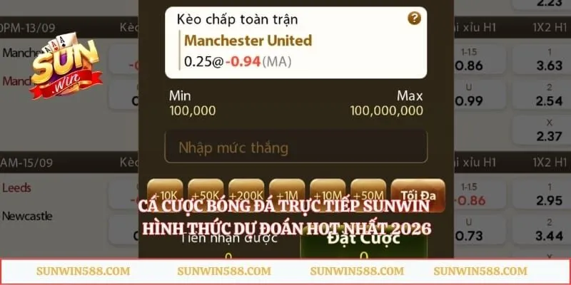Cá Cược Bóng Đá Trực Tiếp Sunwin - Hình Thức Dự Đoán Hot Nhất 2026