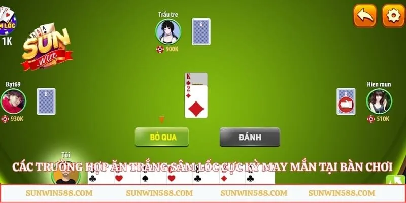 Các trường hợp ăn trắng sâm lốc cực kỳ may mắn tại bàn chơi