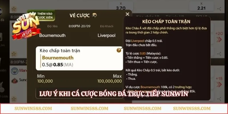 Cá Cược Bóng Đá Trực Tiếp Sunwin - Hình Thức Dự Đoán Hot Nhất 2026 5 Lưu ý khi cá cược bóng đá trực tiếp Sunwin
