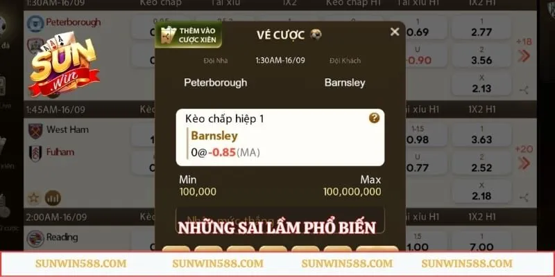 Kèo Châu Á Sunwin – Khái Niệm Kèo Và Cách Đọc Chi Tiết 5 Những sai lầm phổ biến