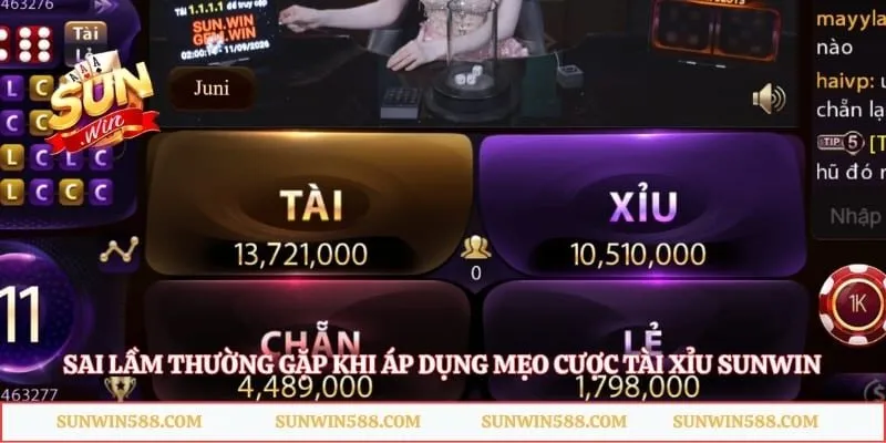 Mẹo Cược Tài Xỉu Sunwin Bắt Cầu Chuẩn Giúp Nhận Thưởng Lớn 5 Sai lầm thường gặp khi áp dụng mẹo cược Tài Xỉu Sunwin